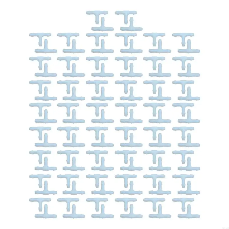 Windshield Washer Tubing Fitting 100 Piece Pack Plastic 3 Way T Branch Simple Installation for Car Washer Line Repair Service