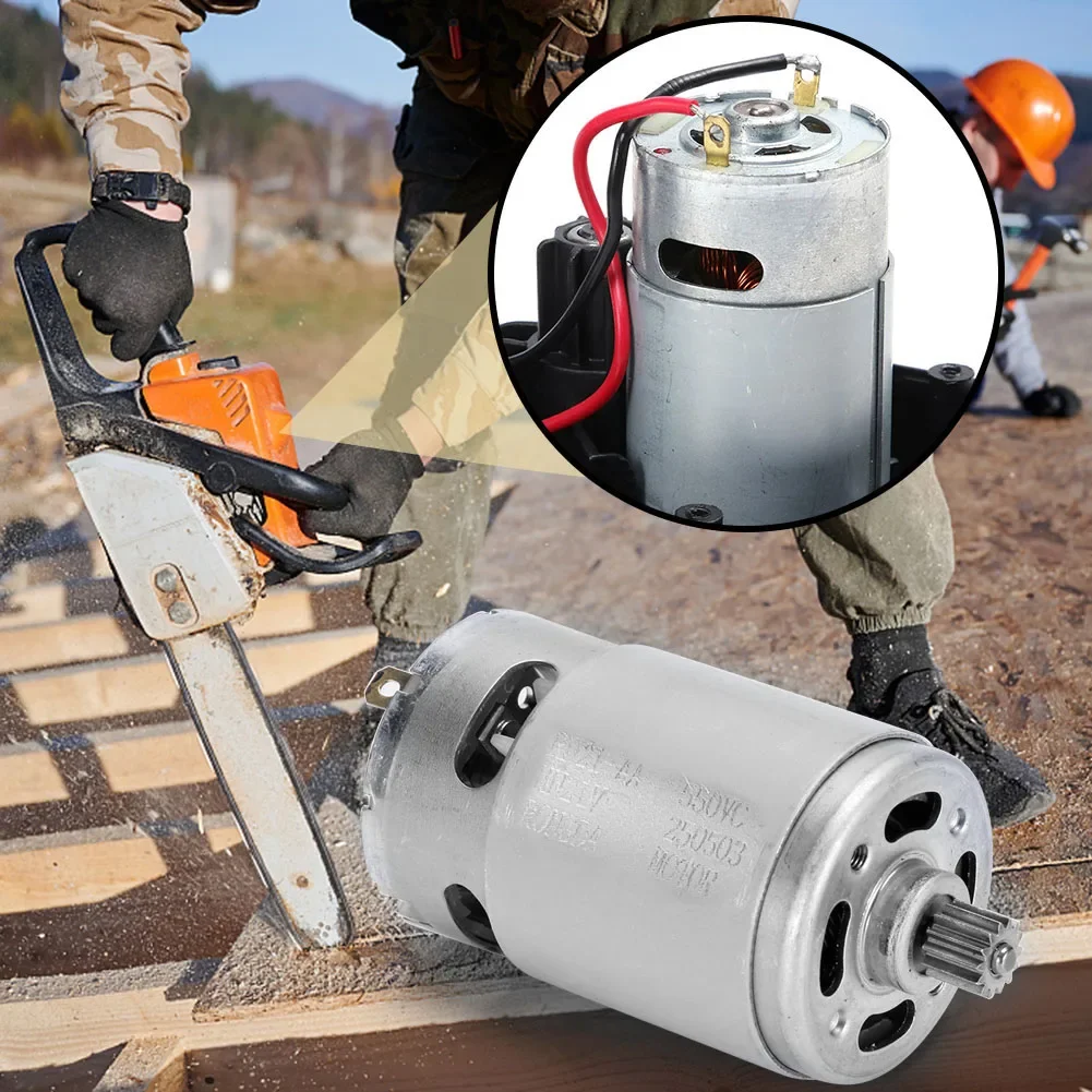 

28000RPM 21V Brushed Motor 14 Teeth Micro Motor 8.2mm Gear Diameter Power Tool Accessories for 550 Motor Lithium Chainsaw Tools