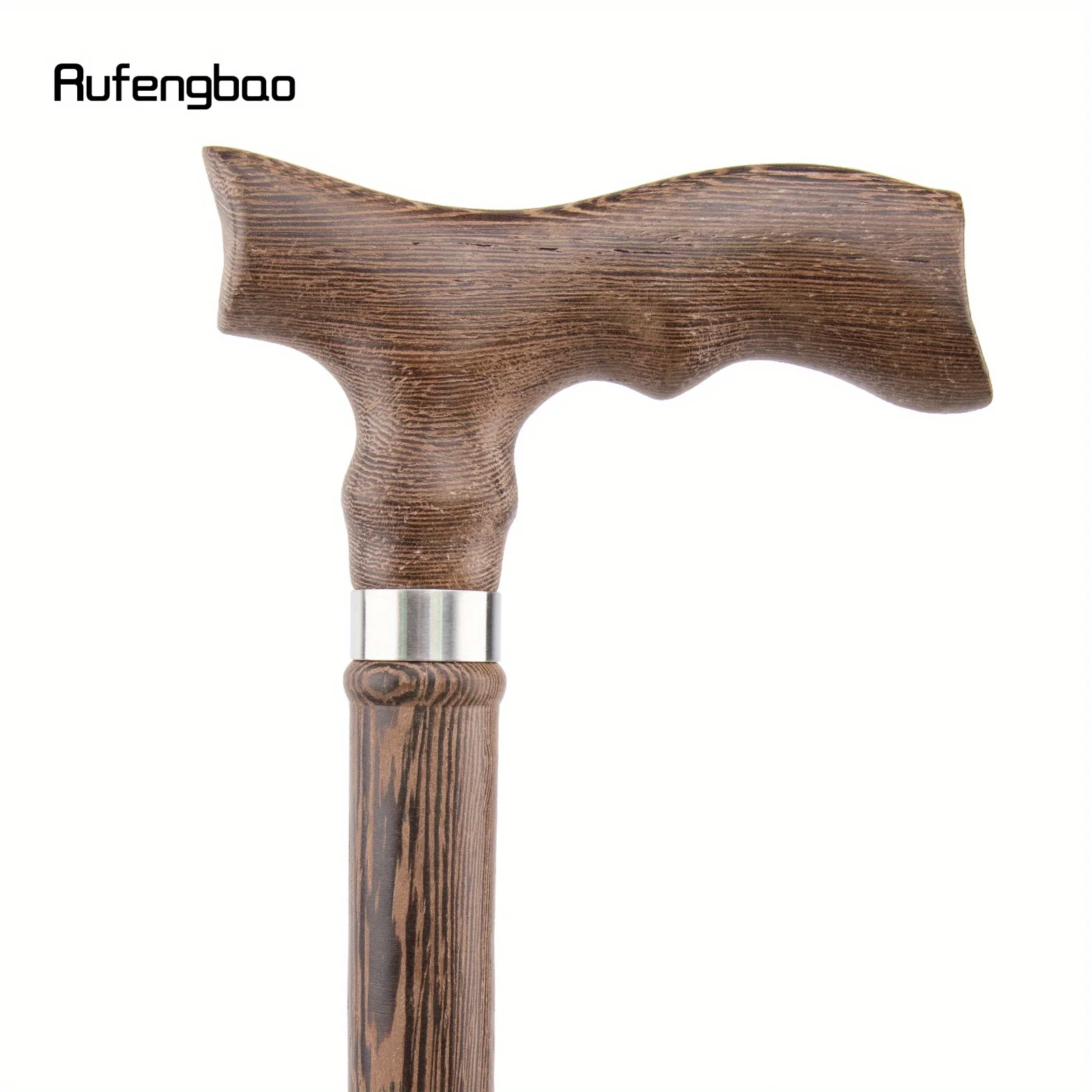 Bengala decorativa de madeira marrom com articulação única, bengala decorativa para halloween, muleta de maça, 94cm, bastão de palco para performance