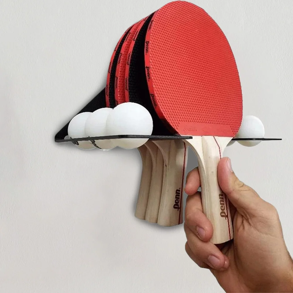 Ping Pong Storage Rack Ball Organizer Wall Mounted Table Tennis Paddle Display Holder Table Tennis Racket Ping Pong Paddle Rack