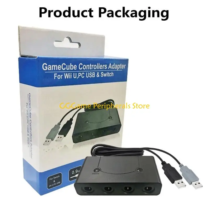 U55B Game Controllers Adapter 3-in-1 USB Connection for Game Cube Allows Your Gamepad to Connection with Multiple Platforms