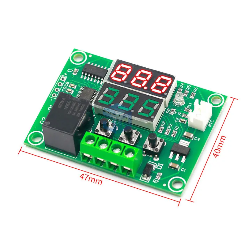 XH-W1219 W1219 DC12V Dual LED Digital Display Thermostat Temperature Controller Regulator Switch Control Relay NTC Sensor Module