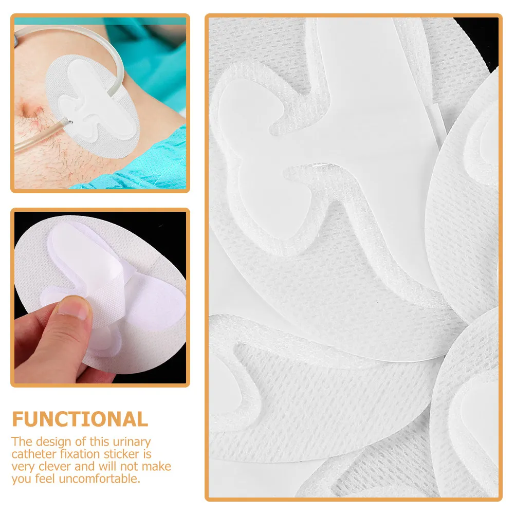 4Pcs Professional Catheter Fixing Sticker Urine Tube Stabilizer Adhesive Retainer for Daily Life Comfortable Long-Lasting Wear