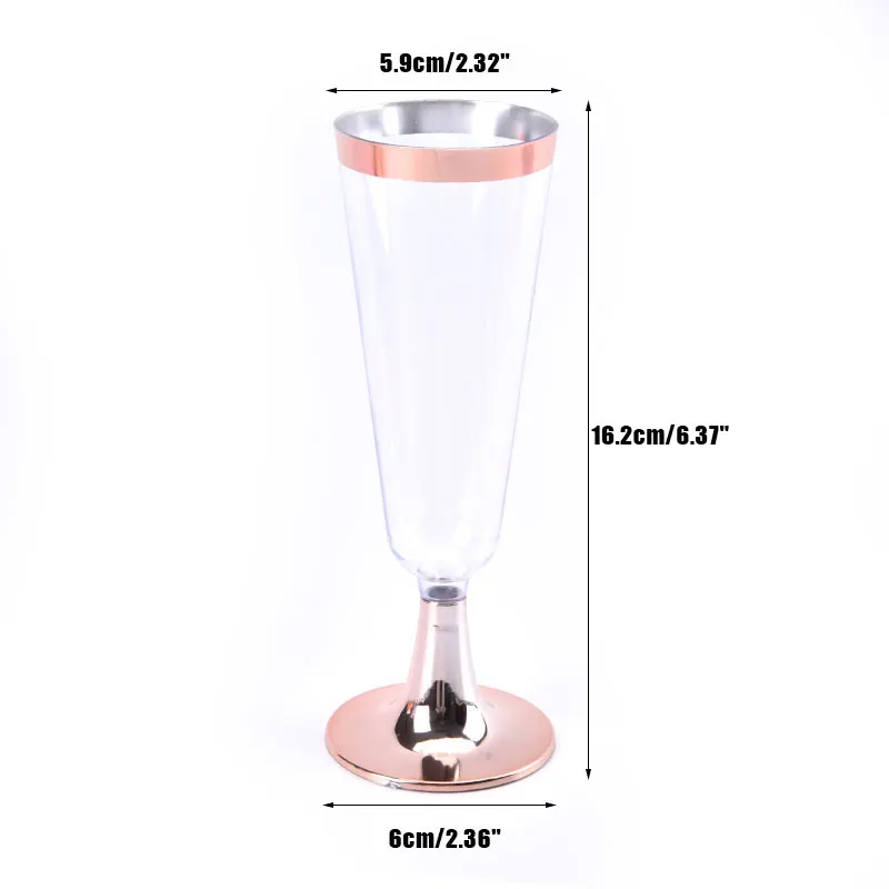 150ml Disposable Wine Glass Plastic Eco-friendly Champagne Flute Cocktail Tall Wedding Party Supplies Bar