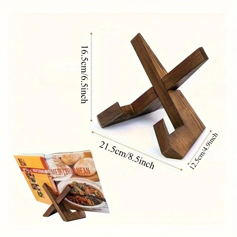 Handmade Composite Wood Recipe Holder - Modern X-Leg Design Kitchen & Desk Organizer, Smooth Surface Menu Display for Family