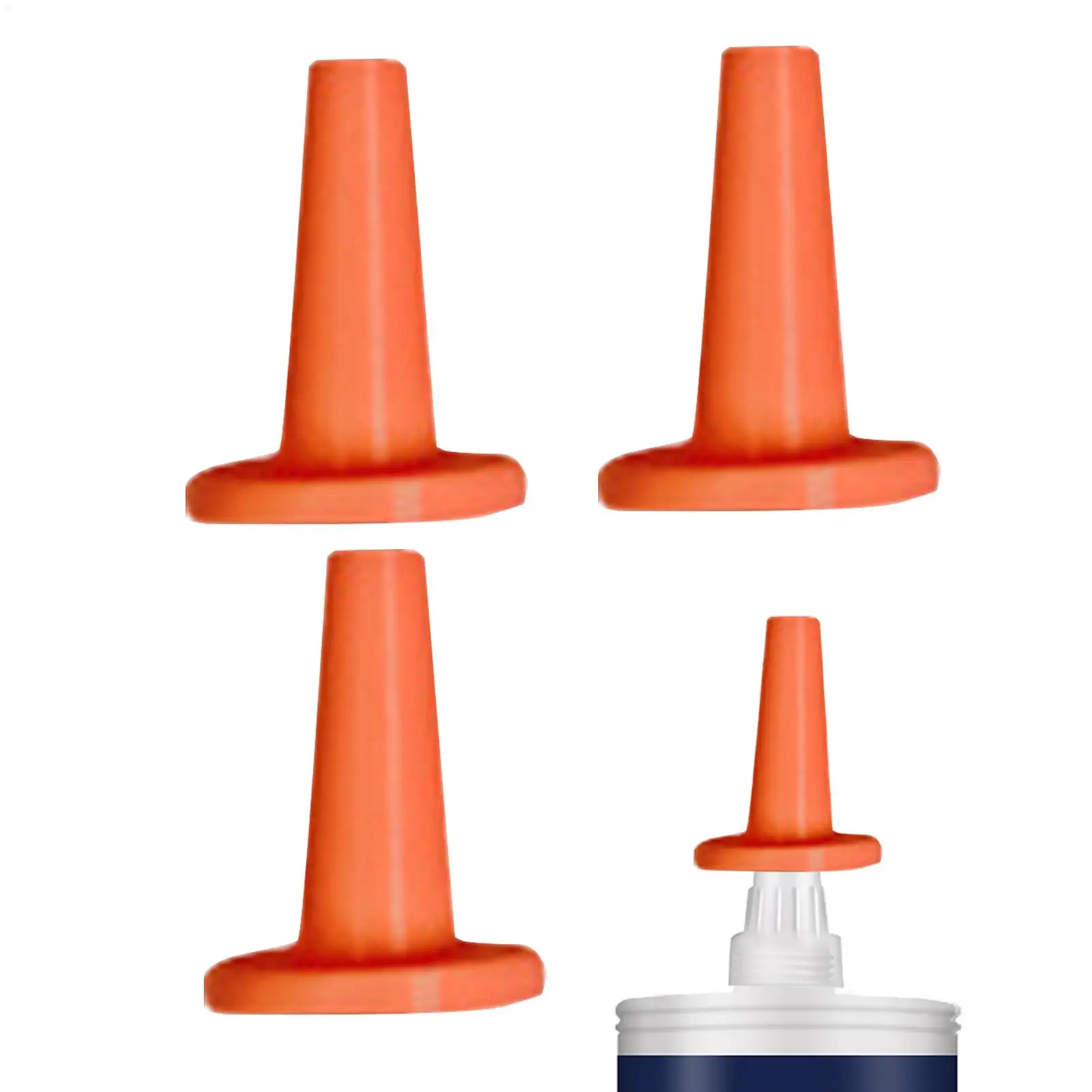 3Pcs Caulk Caps Glass Glue Tip Sealing Caps Glue Mouth Protective Cover Caulking Gun Nozzles Caps Red Caulk Saving Caps Reusable