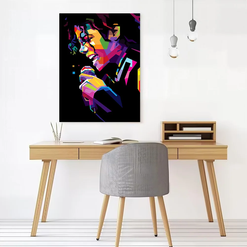 Pop Art of King of Pop Canvas Poster Wall Art Customizable High Quality Printed Picture for Room Decorating Interior Wand Deko