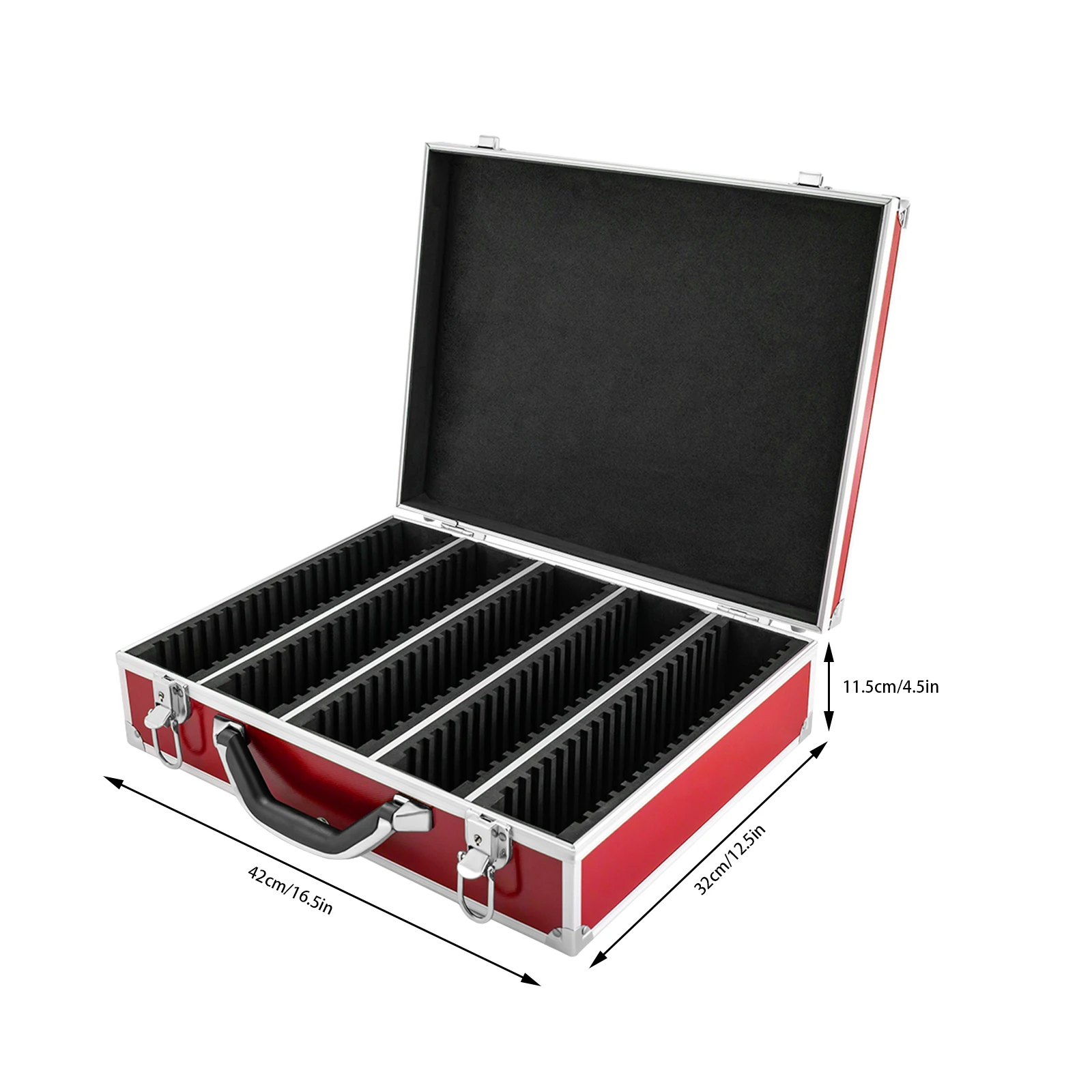 Red Aluminum Alloy Coin Holder - 100 Coins Capacity, Perfect for Collectors