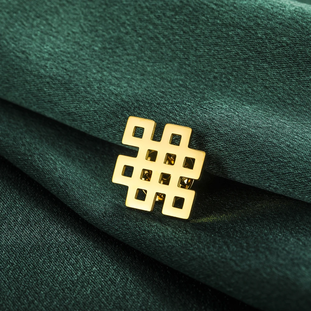 Dawapara Vintage Endless Knot Symbol Broschen Viel Glück Chinesischer Knoten Brosche Anstecknadel Edelstahl Zubehör – Detail 17