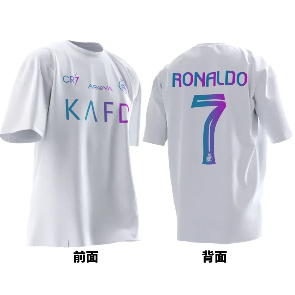 2025 European Cup Portugal C Ronaldo CR7 Short Sleeved T-shirt Women\'s Loose Large Size Tshirt Cotton No. 7 Riyadh Jersey Top