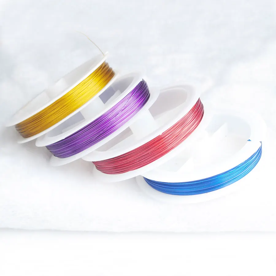 0.45mm Blue/gold/gold Copper Wire for Bracelet Necklace DIY Colorfast 45m Cord Thread Jewelry Cord String Craft Making BH301