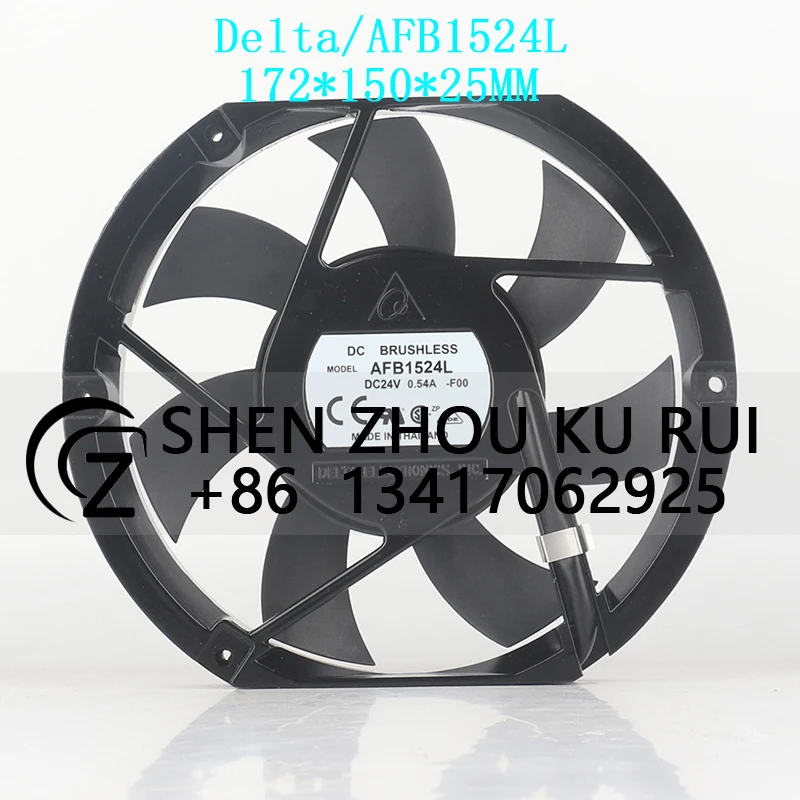 

Original Delta AFB1524L 17CM 17225 DC24V 0.54A Double ball bearing cabinet large air volume cooling fan 172*150*25MM