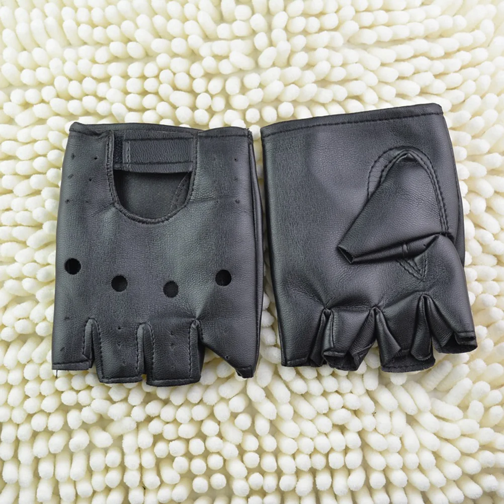 Hommes Style Punk demi doigt noir cachemire chaud coupe-vent Sports de plein air gants cyclisme ski randonnée Punk gants