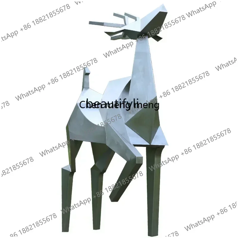 K182ZC182Geometric Deer Decoration Hotel Hall Soft Decoration Outdoor Courtyard Landscape Large Floor Sculpture