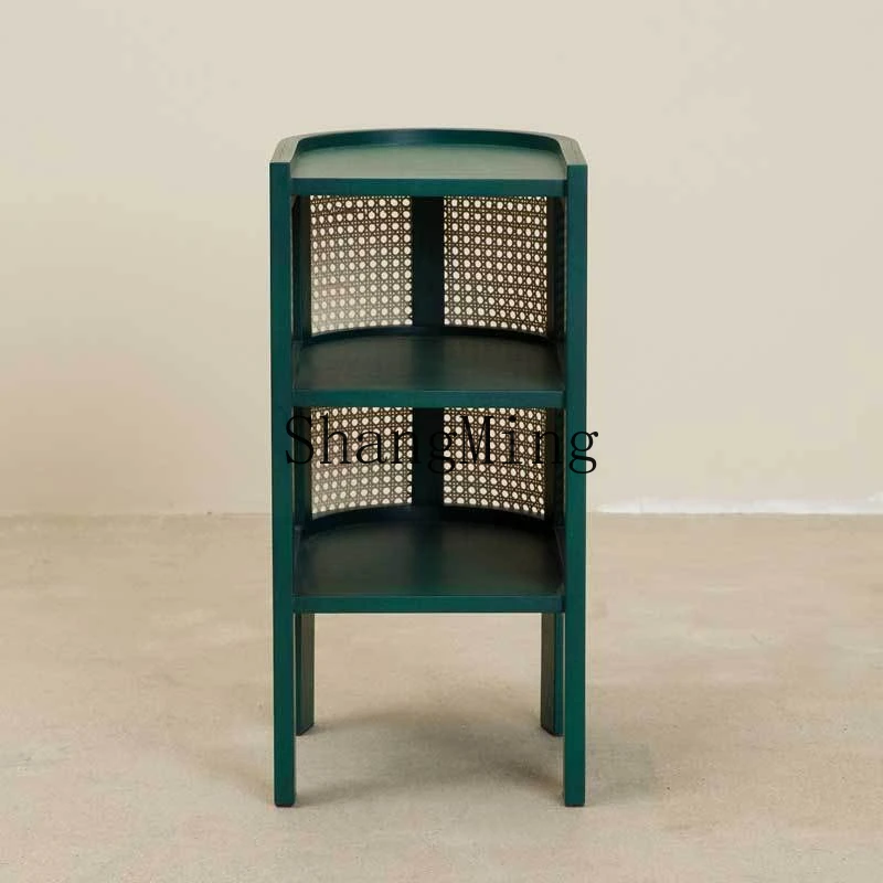 

ZYY full rattan woven solid wood home chair bedside table real rattan woven simple homestay locker