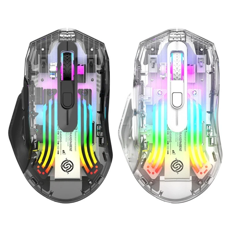 Беспроводная мышь RGB Light 800-3600DPI Регулируемая мышь, совместимая с C1FD