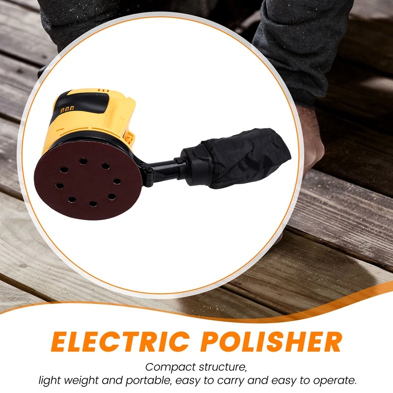 For Dewalt 18V 20V Battery Cordless Polishing Machine 125Mm Wood Grinder Metal Car Waxing Polishing Machine Wood Grinder
