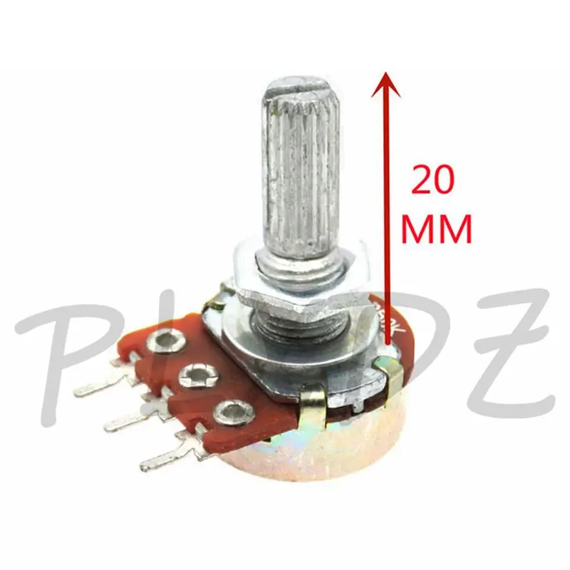 5 Stück wh148 3-polig b 1k 2k 5k 10k 20k 50k 250k 500k k 1m Einzel potentiometer Wellenlänge 20 l20mm