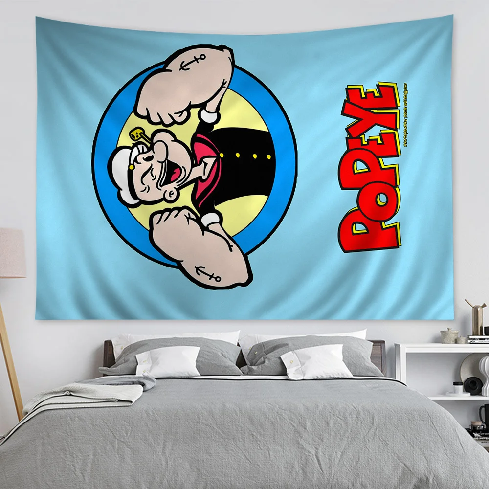 P-Popeye Man Printed Large Wall Tapestry Art Science Fiction Room Home Decor Decor Blanket