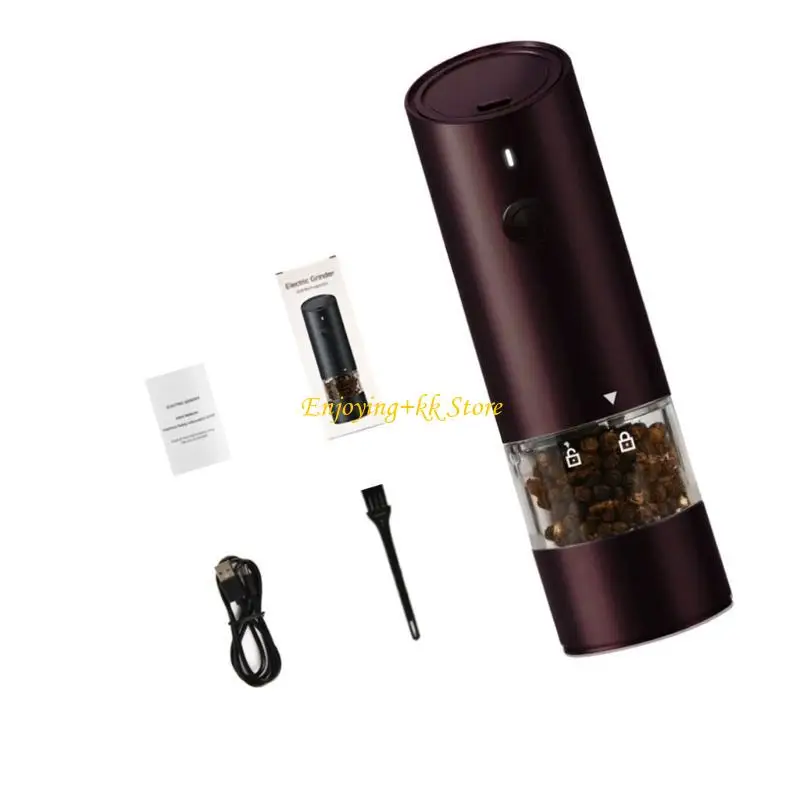 

Q1JB Electric Rechargeable Peppers Grinder Adjustable Coarseness Spices Mill Sea Salt Grinding Mechanism Kitchen Gadget