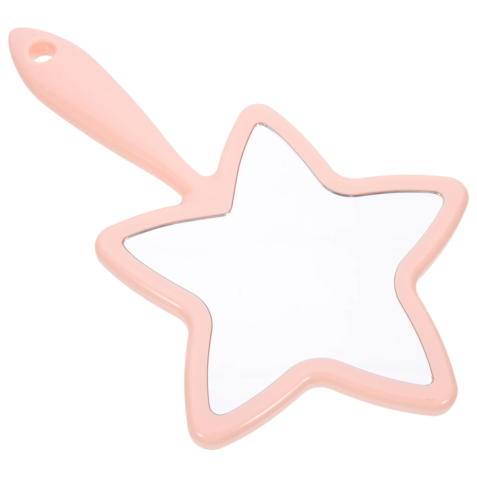 Mirror with Handle Makeup Bathroom Compact Handheld Handhold Outdoor Pu Female Travel Adorable