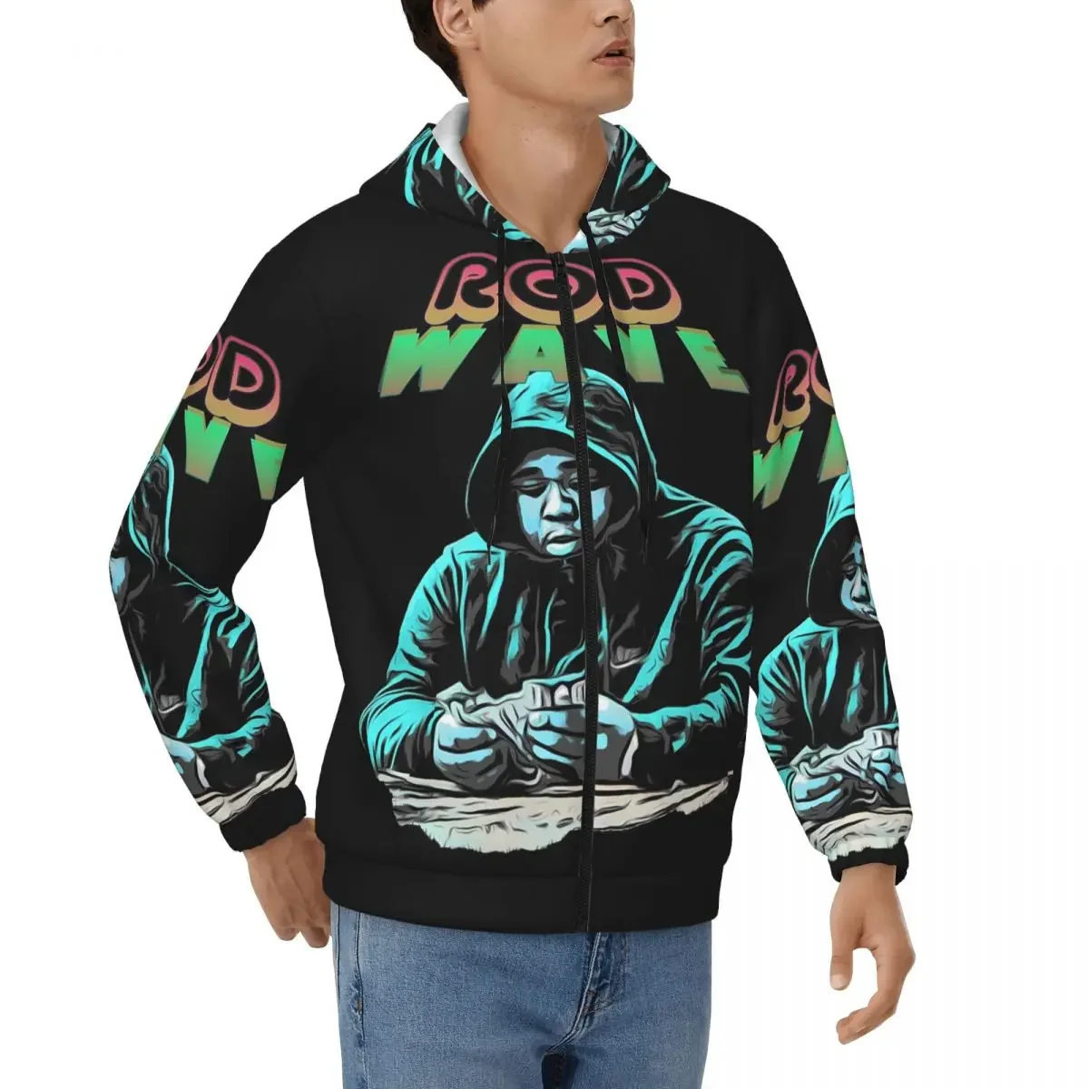 

Толстовка на молнии Rod Wave, пуловер в стиле Харадзюку, осень-зима, мужская и женская толстовка, топы с длинными рукавами