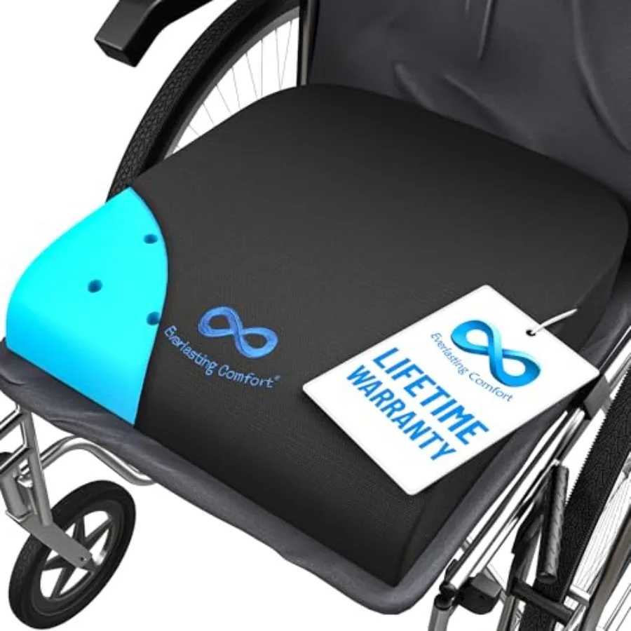 Everlasting Comfort Ventilated Wheelchair Cushions for Pressure Relief - Gel Memory Foam Wheel Chair Seat Cushion Pad for Senio