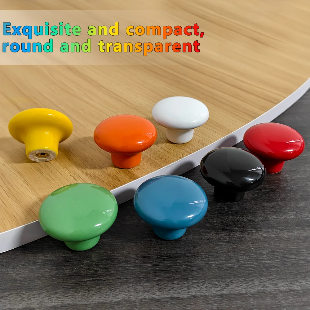 Cartoon Color Ceramic Hand-in-hand Wardrobe Door Hand-in-hand Children's Room Cute Single-hole Round Drawer Handle Cabinet Knobs