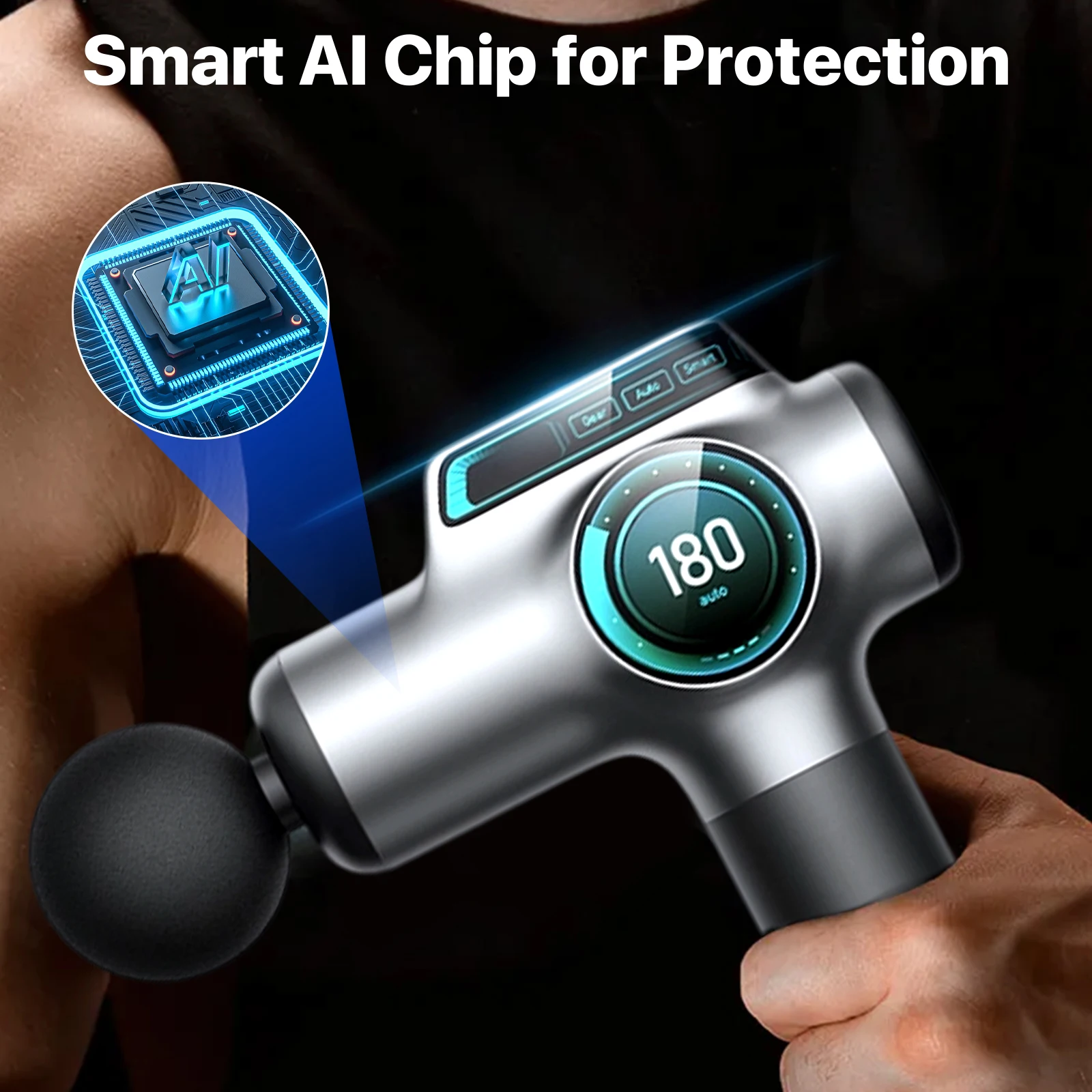 

Massage Gun Deep Tissue, Back Massager Gun for Athletes Fascia Gun for Pain Relief with 8 Massage Heads & 99 Speeds