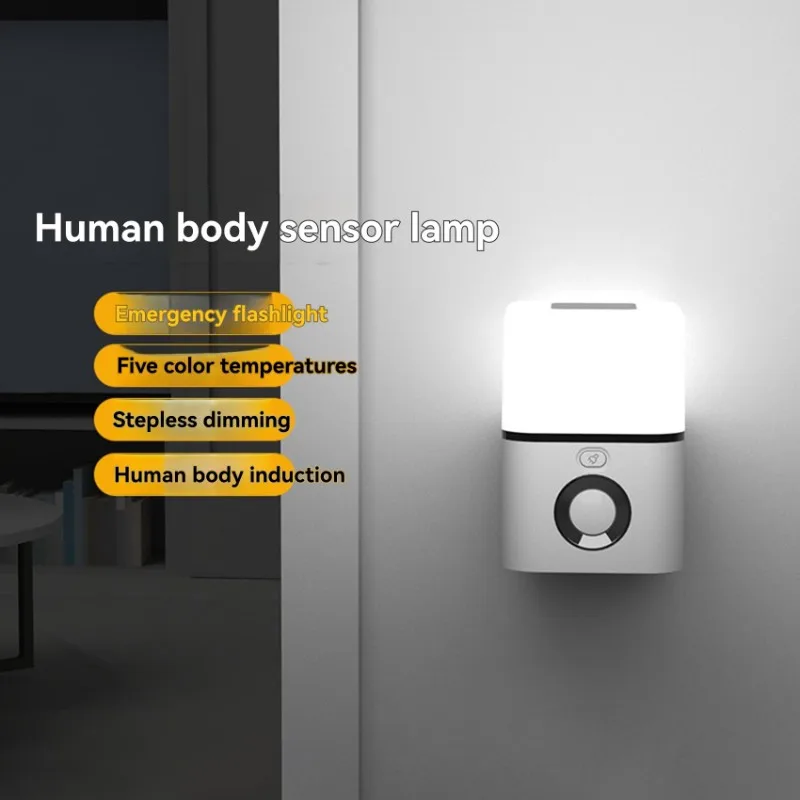【RECOMENDAR】Lâmpada de detecção infravermelha interna multicolorida com sensor de movimento LED incluindo lanterna de emergência e funcionalidade SOS