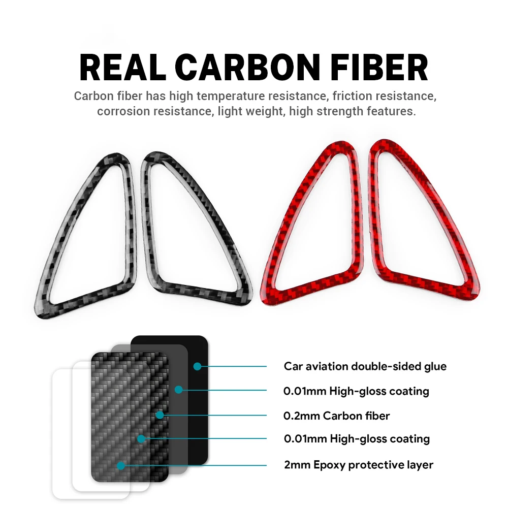 

3D Carbon Fiber Air Vent Trim Frame Sticker for Opel Corsa 2007-2014 LHD RHD Dashboard Side Ventilation Outlet Trim Frame