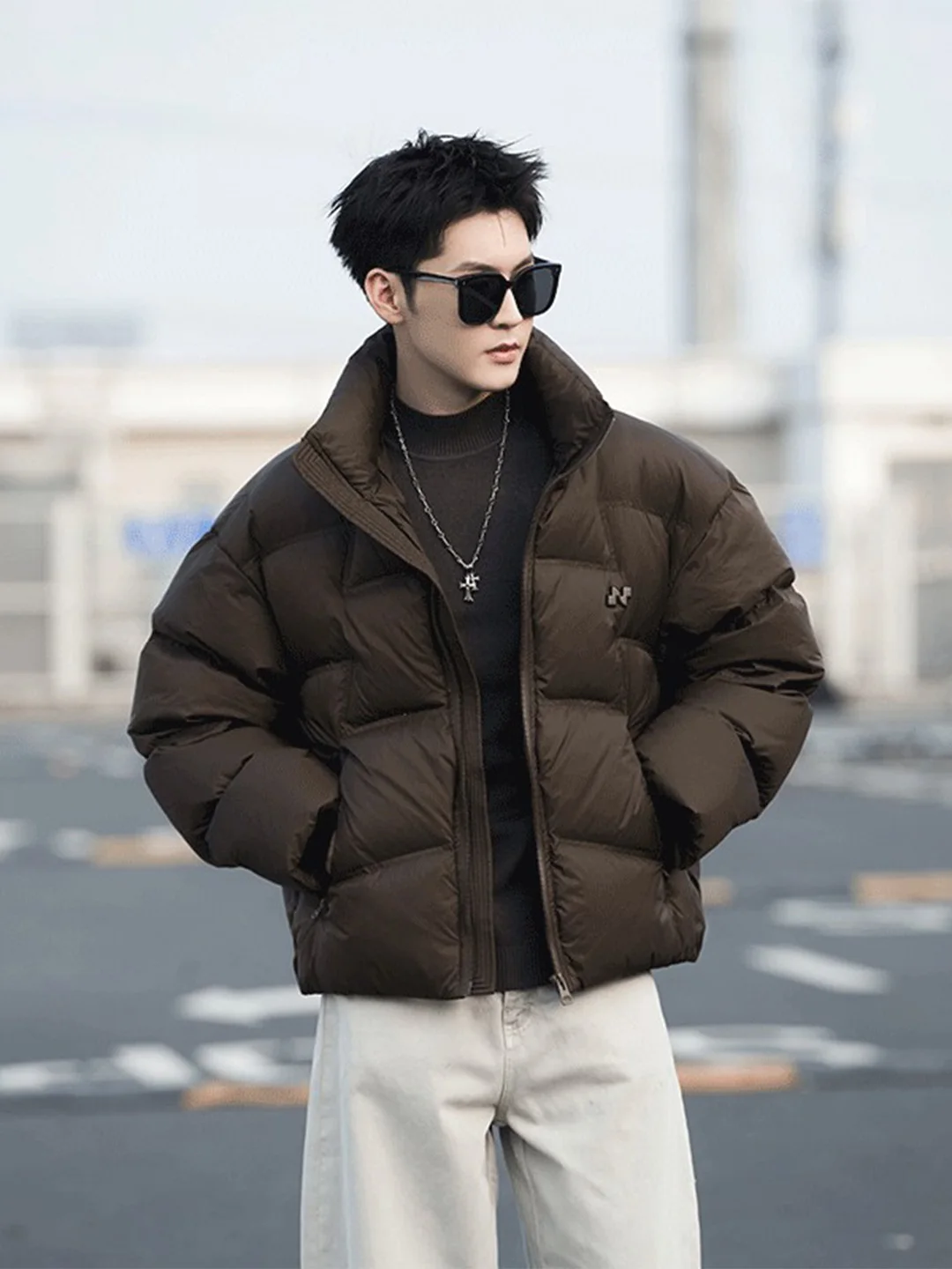 

Мужская утепленная стеганая куртка Warmth Du Down Jaet с воротником-стойкой, повседневная утолщенная зимняя верхняя одежда