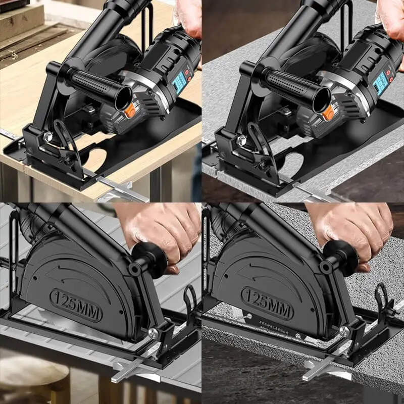 Conversion bracket for converting an angle grinder into a cutting machine Angle grinder, variable cutting machine, conversion