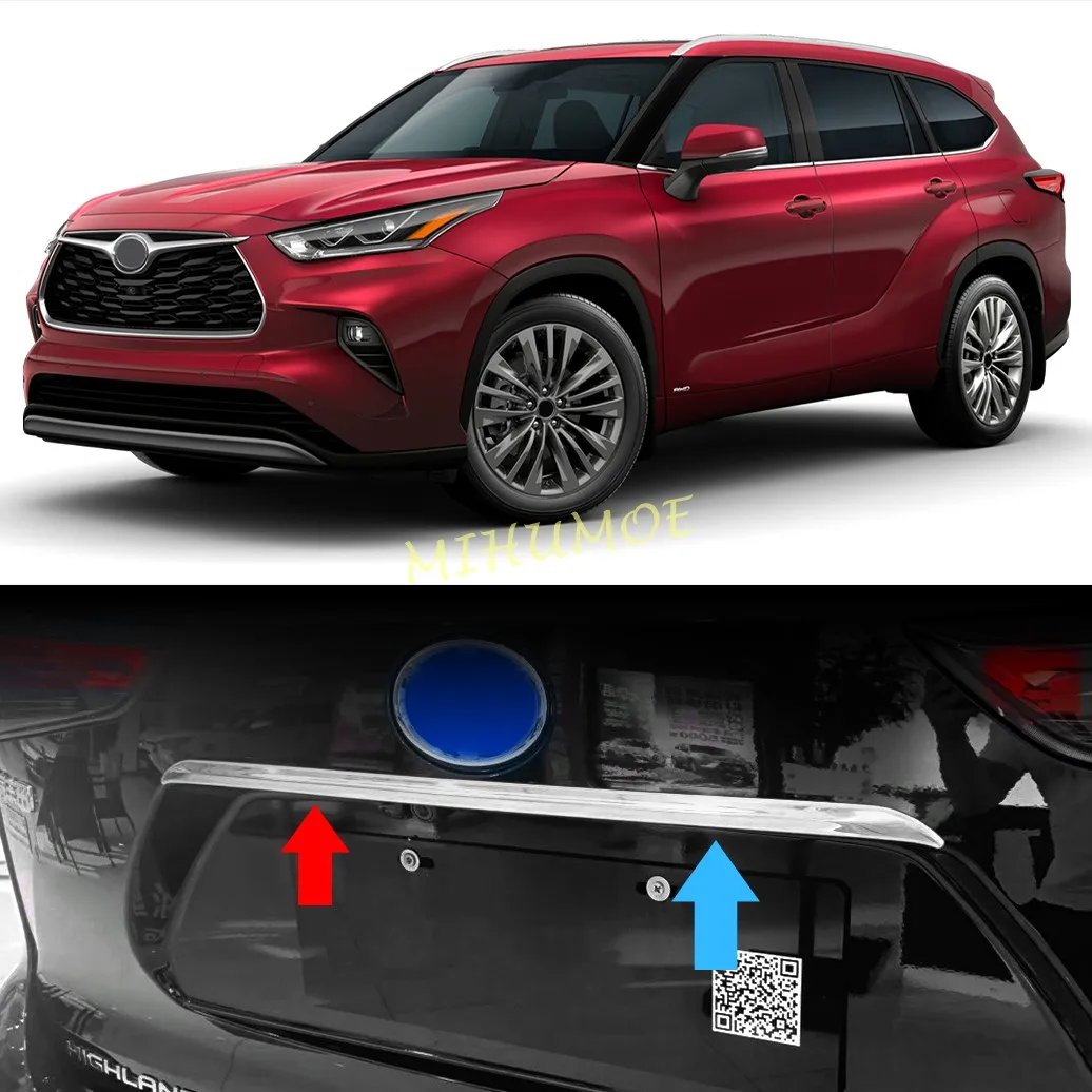 

Car Rear Trunk Tailgate Door Lid Strip Cover Trim For Toyota Highlander Kluger 2021-2026 Stainless Steel Decoration Exterior
