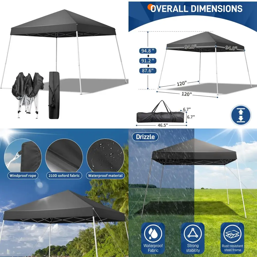 

Коммерческая мгновенная всплывающая палатка-альтанка, 7,8x7,8 дюйма, водонепроницаемый навес с защитой от ультрафиолета для вечеринок и мероприятий на открытом воздухе