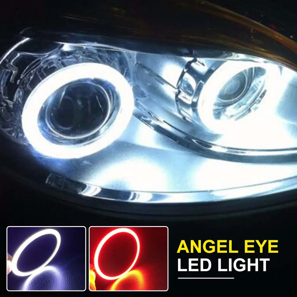 

1PCS COB LED Headlight Angel Eye Bulb 70/80/90mm Super Bright Halo Ring DRL 12V Waterproof Daytime Running Light White Or Red