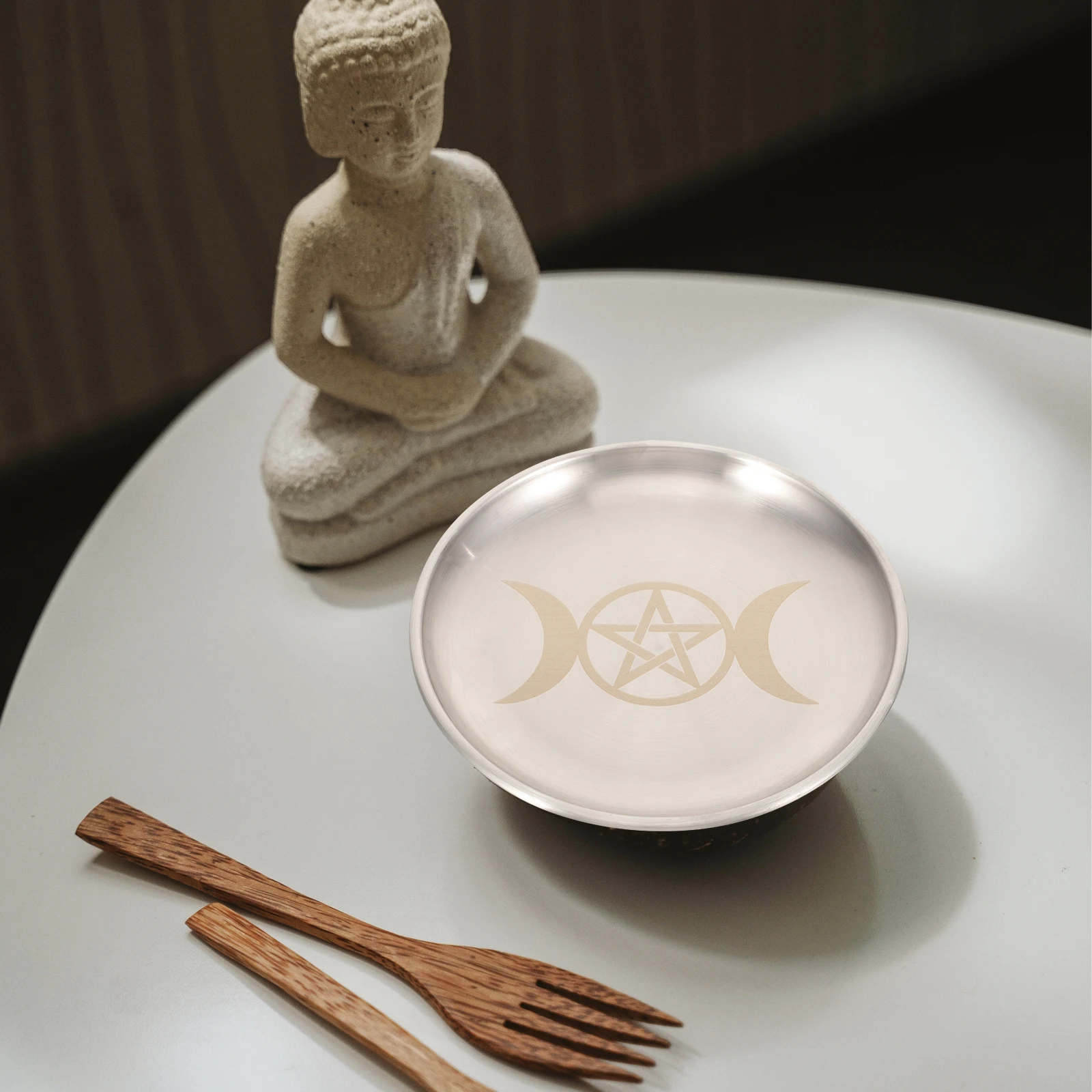 

Three Phase Gold Plate Altar Tray Trays Pentagram Storage Jewelry Dish Altar Tray Decorative Home Accessory