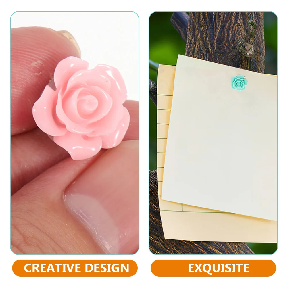 60 قطعة دبابيس ضغط مزخرفة من الراتنج على شكل زهرة للوحة الإعلانات لوحات الفلين خريطة صور جدار مكتب لوازم الحفلات المدرسية #3