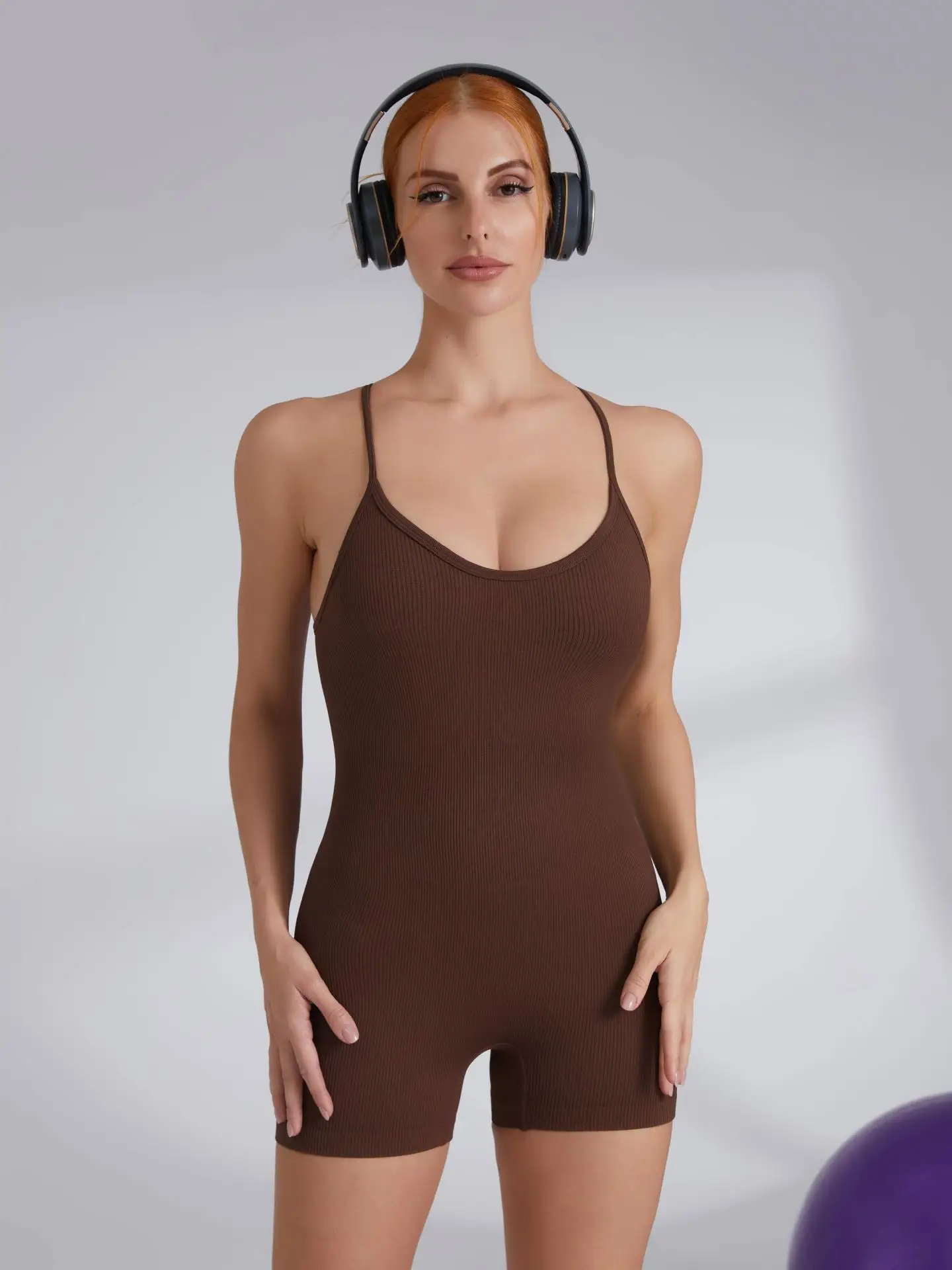 전문 요가 바디 슈트 섹시한 바 디자인 스포츠 원피스 슈트 얇은 스트랩 니트 레깅스 Fitn Clothing XG083