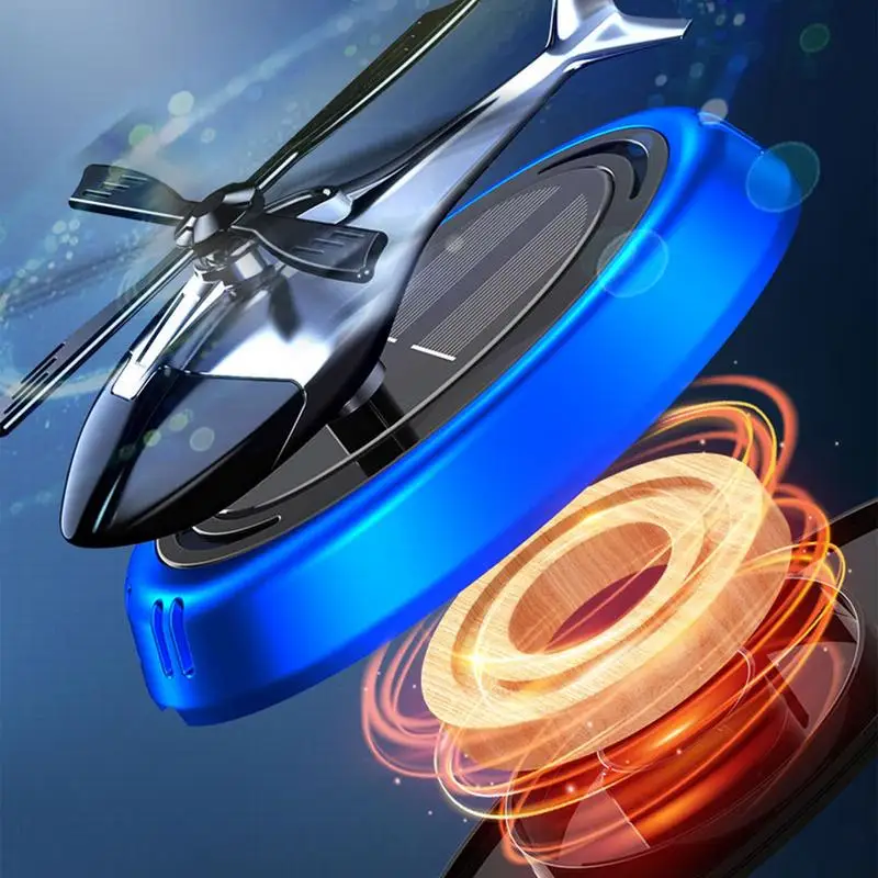 Solar Powered Car Air Freshener Helicopter Rotating Solar Car Perfume Air Freshener Car Perfume Diffuser Luxury Car Aromatherapy