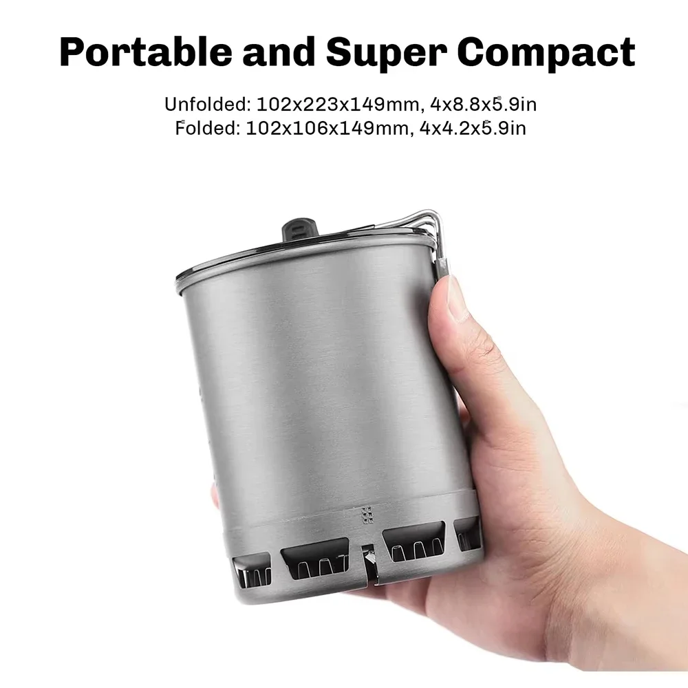 

Lightweight Camping Cooking Utensils Outdoor High Efficiency Heat Exchanger Pot Hiking Travel Portable Pot 600ml Ultralight Pot
