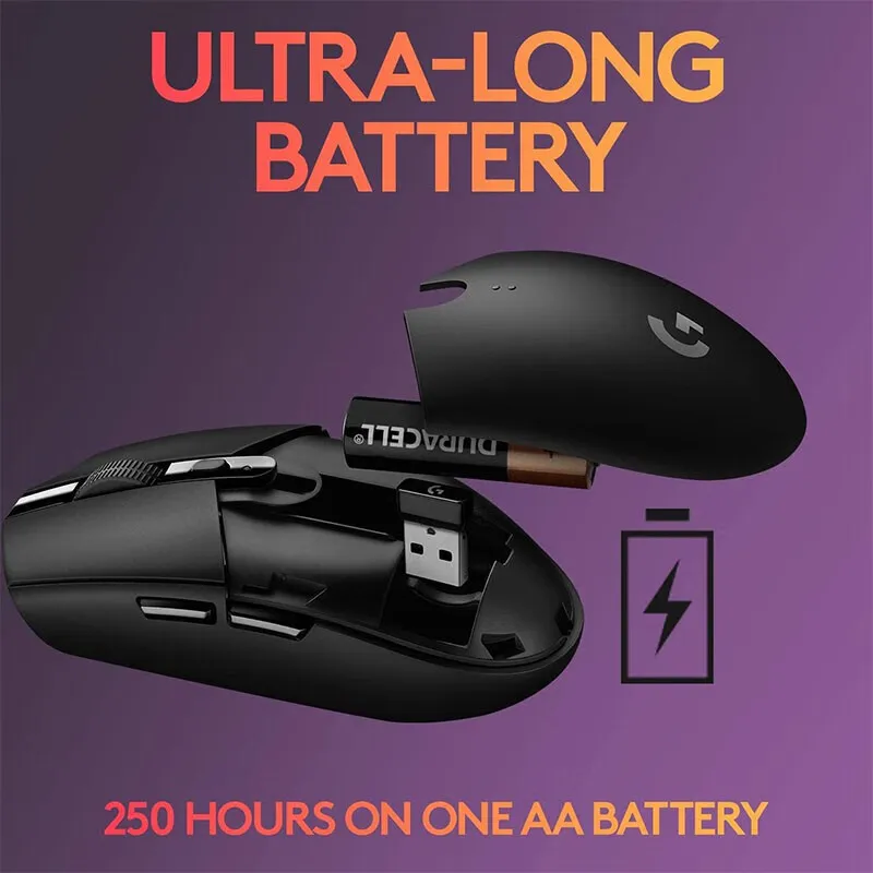 Logitech G305/G304 LIGHTSPEED Wireless Mouse 1ms Low Latency 6 Programmable Buttons 12000DPI Gaming Mice For PC Notebook