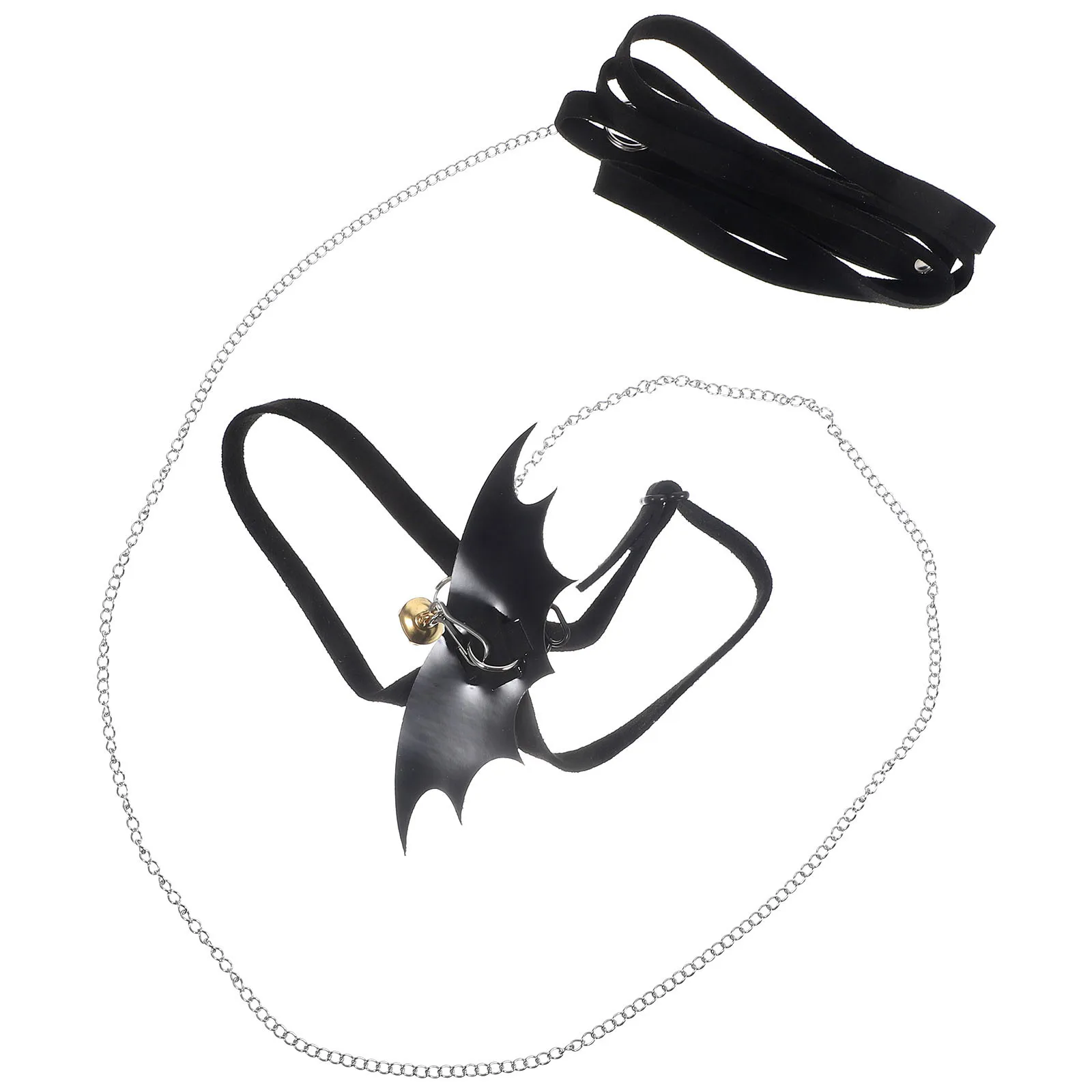 مقود حزام السلحفاة مع تصميم جناح، حبل قابل للتعديل للمشي في الهواء الطلق والزواحف، مقاس M أسود مريح