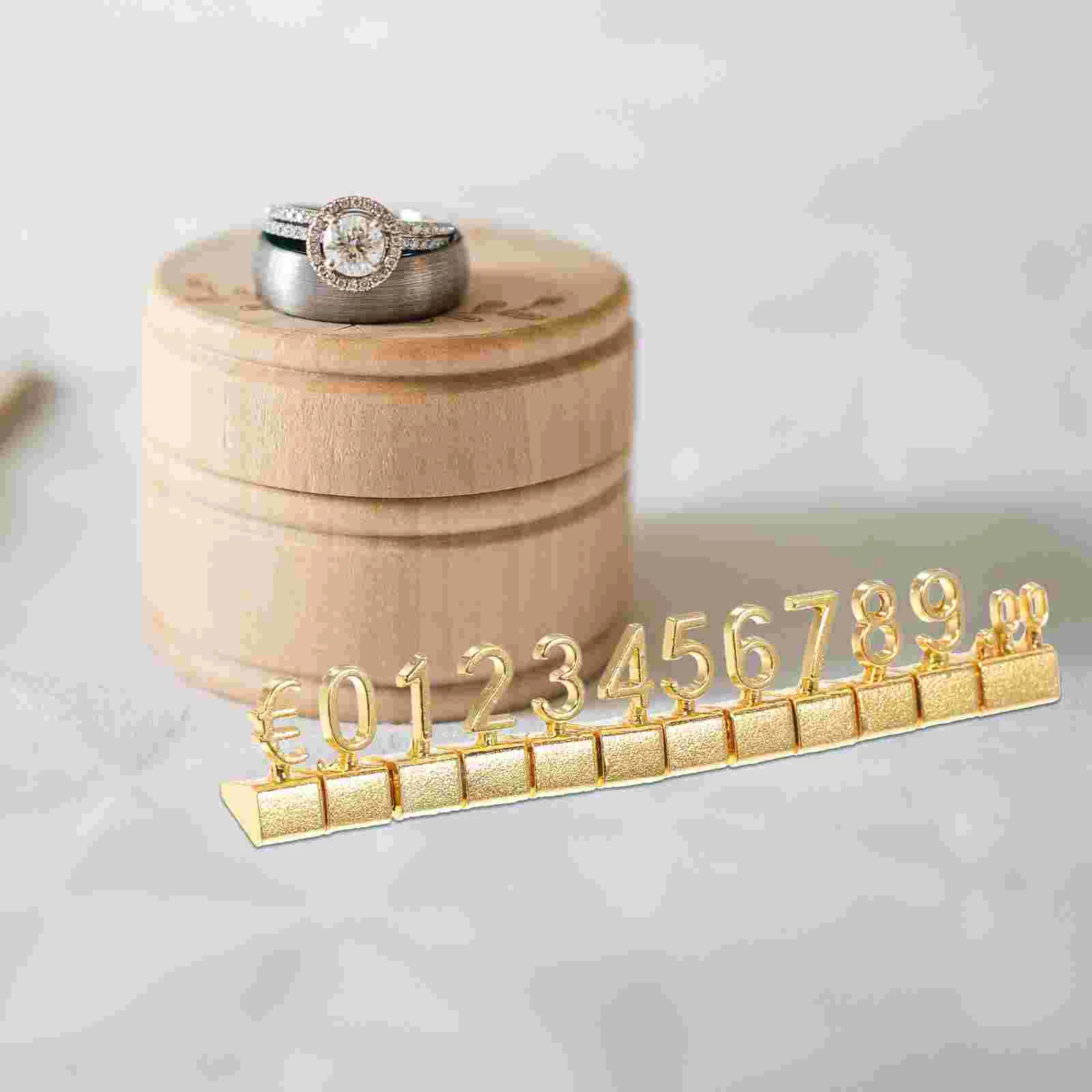 10 Pcs Tag Signs for Store Display Mini Jewelry Cubes Numbers Silver Metal Strong Alloy Smooth Professional