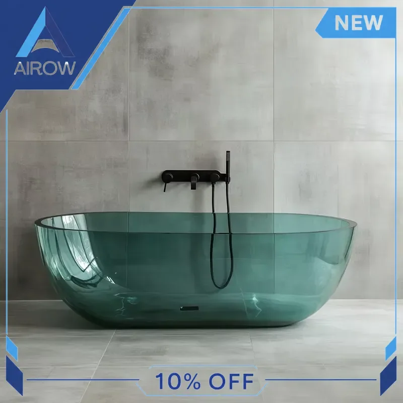 for Luxury Clear Freestanding Bathtub Transparent Acrylic Resin Modern Soaking Tub Home Bathroom Spa Relaxation Adult Use