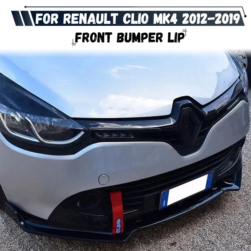 

For Renault Clio MK4 2012-2019 Glossy Black Car Front Bumper Splitter Lip Diffuser Body Kit Spoiler Guard
