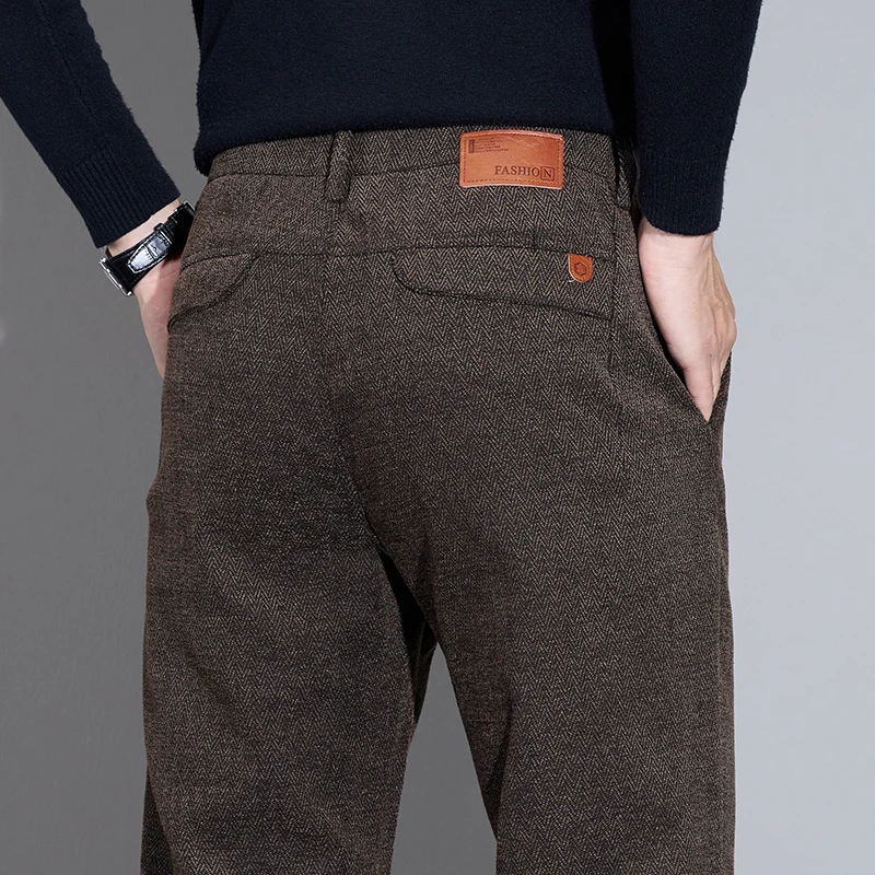 

Brand Men's Straight-leg Casual Pants Stretch Comfortable and Stain-resistant Twill Gray Trousers Business Casual Work Pants