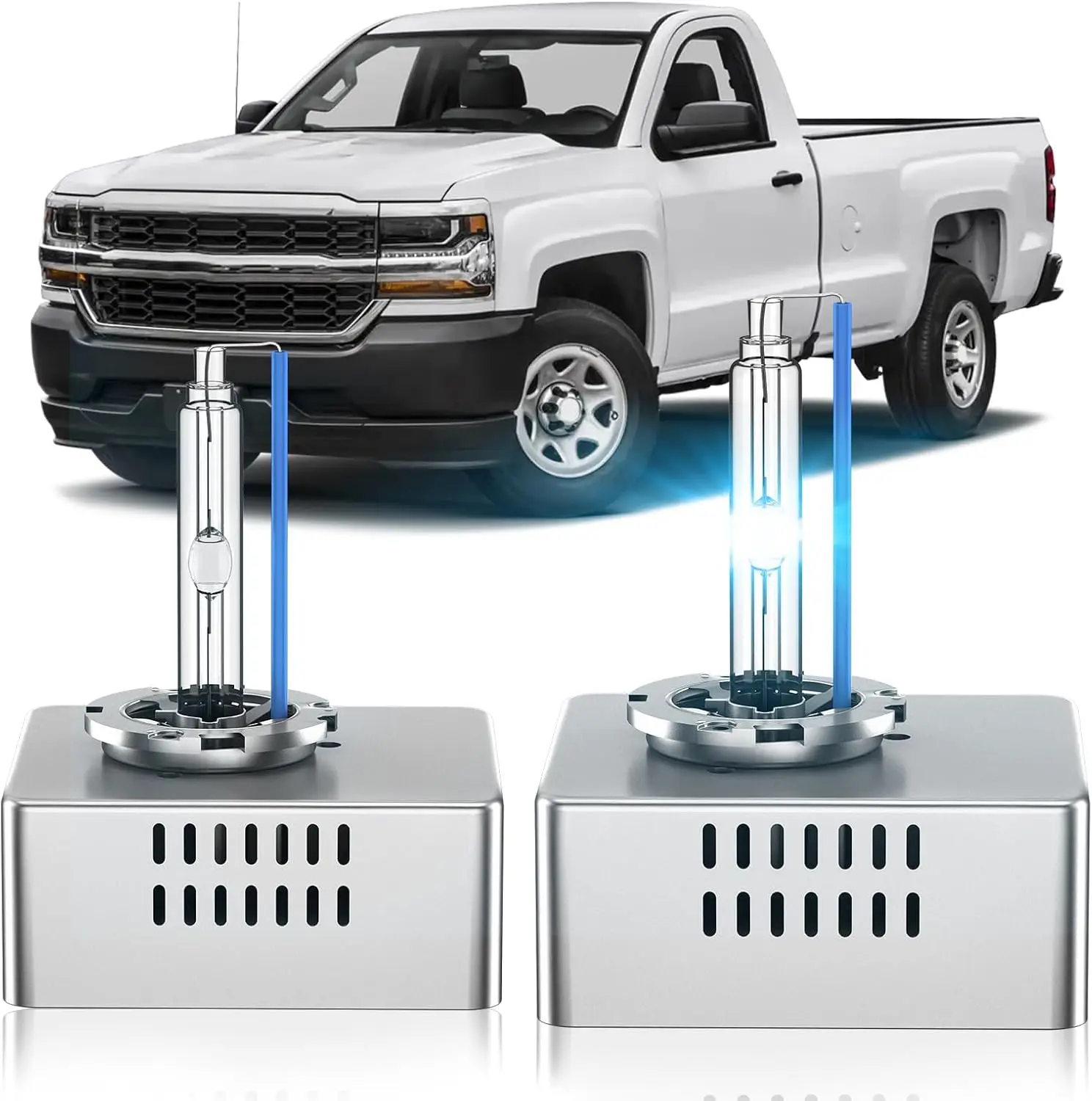 

D5S HID Xenon Headlight Bulbs for Chevrolet Silverado 1500 & Equinox, 350% Brighter, 8000K White Blue, Pack of 2