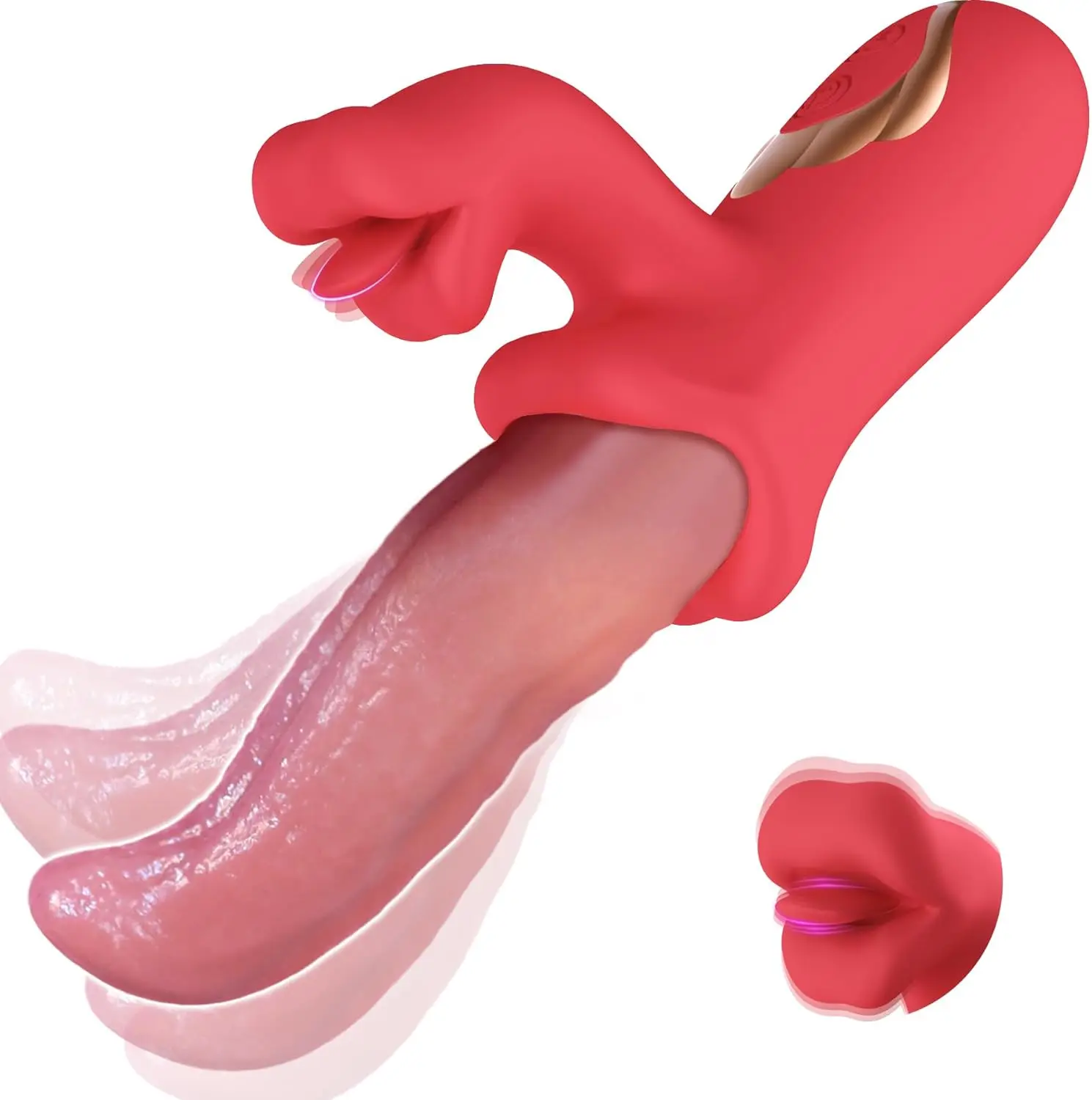 Vibrator Adult Sex Toys for Women Tongue Licking Rotating Vibrator Dildo Rose Sex Toys for Female G-Spot Clitoral Stimulator