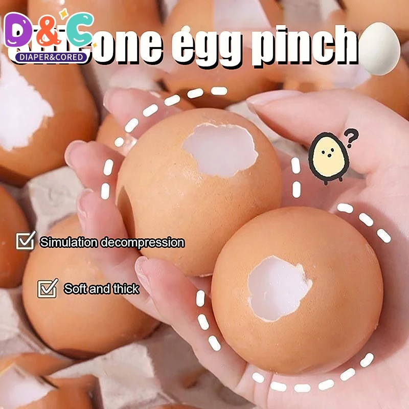 Squishy Emulated Egg Fidget Toys Slow Rising Squeeze Toy Funny Stress Reliever Reduce Pressure Prop for Kids and Adults